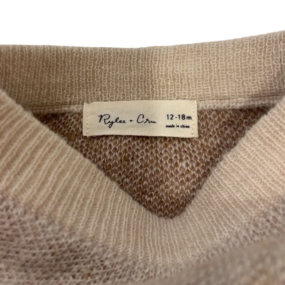 Rylee + Cru Tan Knit Diaper Cover with Brown Stars